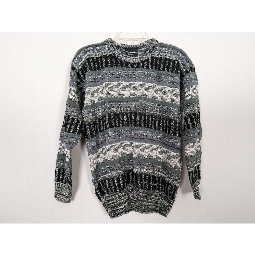 Vintage Carmelton Men's long‎ sleeve crew neck unique sweater size Large